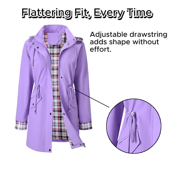 ✨LAST DAY SALE 50% OFF✨🧥Women's Long Hooded Rain Jacket Outdoor Raincoat Windbreaker